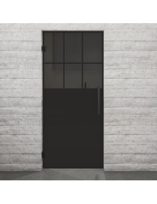 Pendeltür Loft Schwarzlack 27 Auf Grauglas-modernes Zuhause