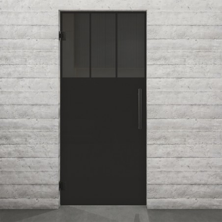 Pendeltür Loft Schwarzlack 29 Auf Grauglas-modernes Zuhause