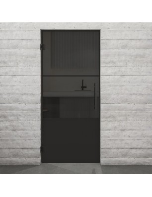 Pendeltür Loft Schwarzlack 33 Auf Grauglas-modernes Zuhause