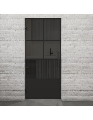 Pendeltür Loft Schwarzlack 35 Auf Grauglas-modernes Zuhause