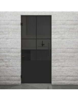 Pendeltür Loft Schwarzlack 36 Auf Grauglas-modernes Zuhause