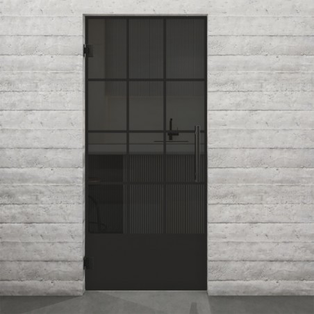Pendeltür Loft Schwarzlack 37 Auf Grauglas-modernes Zuhause