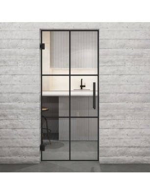 Pendeltür Loft Schwarzlack 07 Auf Klarglas-modernes Zuhause