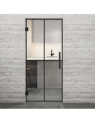 Pendeltür Loft Schwarzlack 08 Auf Klarglas-modernes Zuhause