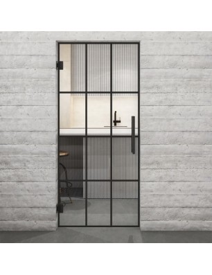 Pendeltür Loft Schwarzlack 10 Auf Klarglas-modernes Zuhause