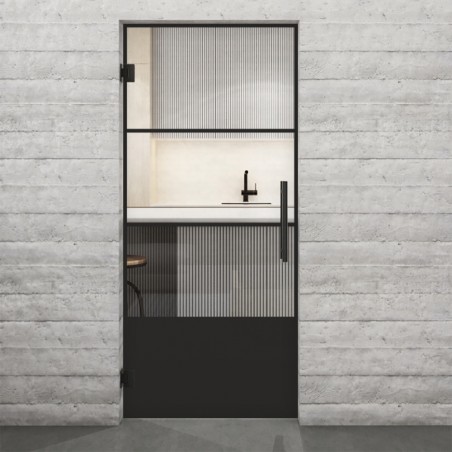 Pendeltür Loft Schwarzlack 32 Auf Klarglas-modernes Zuhause
