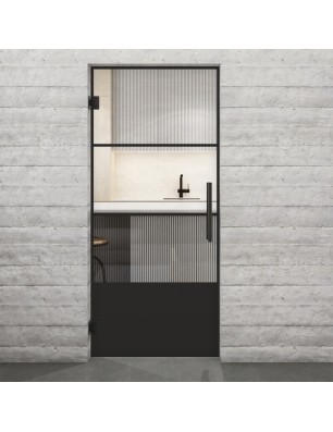 Pendeltür Loft Schwarzlack 32 Auf Klarglas-modernes Zuhause