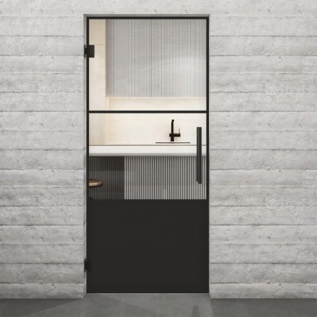 Pendeltür Loft Schwarzlack 33 Auf Klarglas-modernes Zuhause