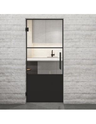 Pendeltür Loft Schwarzlack 33 Auf Klarglas-modernes Zuhause