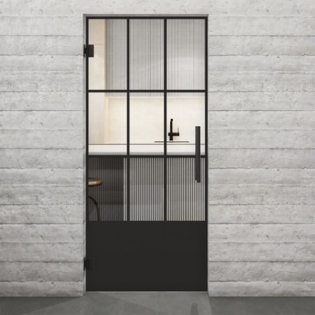 Pendeltür Loft Schwarzlack 38 Auf Klarglas-modernes Zuhause