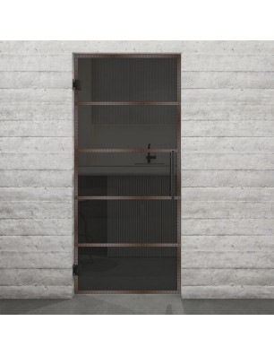 Pendeltür Loft Rosteisen Genietet 01 Auf Grauglas