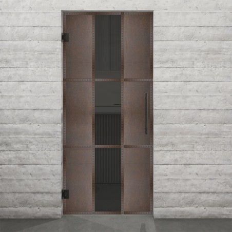 Pendeltür Loft Rosteisen Genietet 36 Auf Grauglas