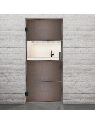 Pendeltür Loft Rosteisen Genietet 26 Auf Klarglas