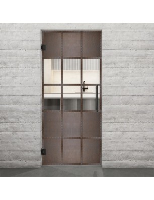 Pendeltür Loft Rosteisen Genietet 31 Auf Klarglas