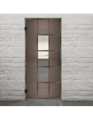 Pendeltür Loft Rosteisen Genietet 34 Auf Klarglas