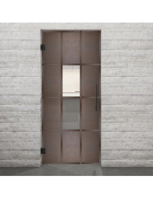 Pendeltür Loft Rosteisen Genietet 35 Auf Klarglas