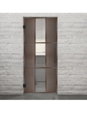 Pendeltür Loft Rosteisen Genietet 36 Auf Klarglas