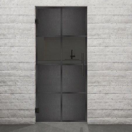 Pendeltür Loft Schwarzeisen Genietet 29 Auf Grauglas