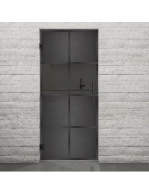 Pendeltür Loft Schwarzeisen Genietet 29 Auf Grauglas