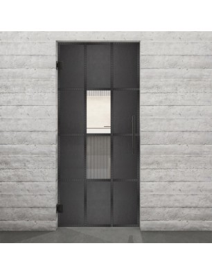 Pendeltür Loft Schwarzeisen Genietet 35 Auf Klarglas