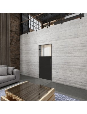 Pendeltür Loft Schwarzlack 29 Auf Klarglas-modernes Zuhause