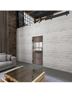 Pendeltür Loft Rosteisen Genietet 31 Auf Klarglas
