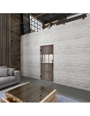 Pendeltür Loft Rosteisen Genietet 32 Auf Klarglas