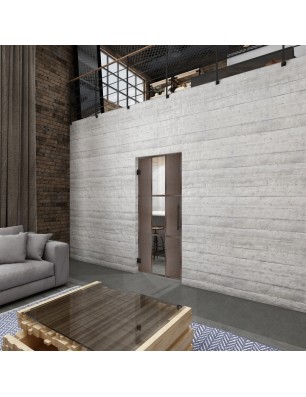 Pendeltür Loft Rosteisen Genietet 36 Auf Klarglas