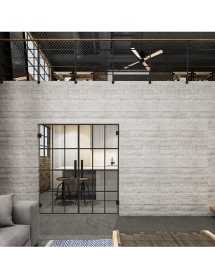 Pendeltür Loft Schwarzlack 10 Auf Klarglas-modernes Zuhause