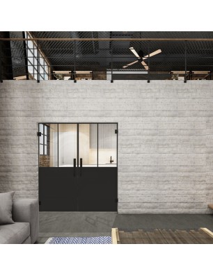 Pendeltür Loft Schwarzlack 26 Auf Klarglas-modernes Zuhause