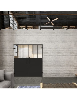 Pendeltür Loft Schwarzlack 27 Auf Klarglas-modernes Zuhause