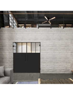 Pendeltür Loft Schwarzlack 29 Auf Klarglas-modernes Zuhause