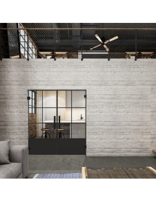Pendeltür Loft Schwarzlack 35 Auf Klarglas-modernes Zuhause