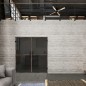 Pendeltür Loft Rosteisen Genietet 04 Auf Grauglas Pendeltür Loft Rosteisen Genietet 04 Auf Grauglas