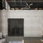 Pendeltür Loft Schwarzeisen Genietet 04 Auf Grauglas Pendeltür Loft Schwarzeisen Genietet 04 Auf Grauglas