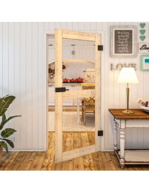 Ganzglastür - Country Astkiefer Model 21 - modernes Zuhause