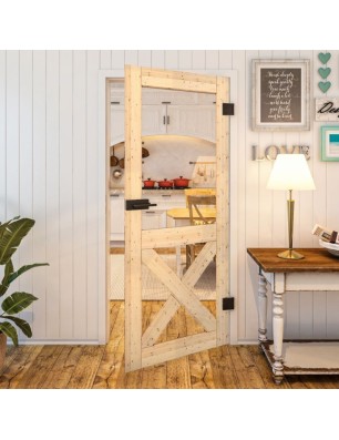 Ganzglastür - Country Astkiefer Model 51 - modernes Zuhause