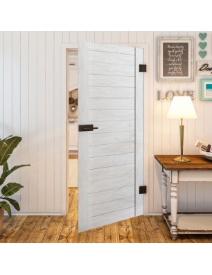 Ganzglastür - Country Weiss Rustikal Model 10