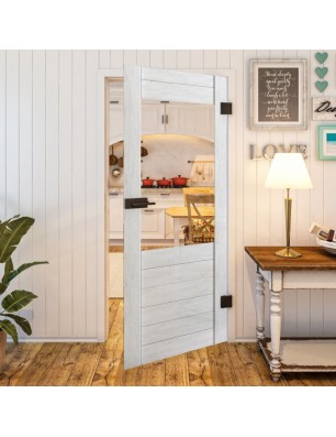 Ganzglastür - Country Weiss Rustikal Model 11