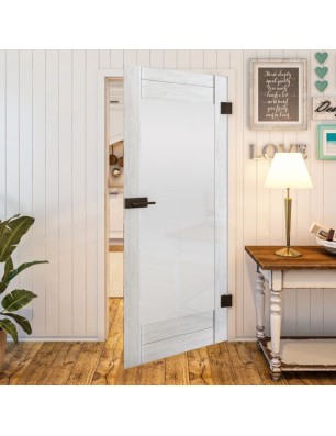 Ganzglastür - Country Weiss Rustikal Model 14