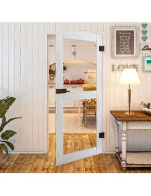 Ganzglastür - Country Weiss Rustikal Model 21