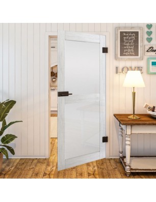 Ganzglastür - Country Weiss Rustikal Model 23