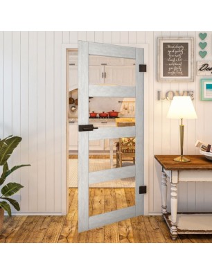 Ganzglastür - Country Weiss Rustikal Model 31