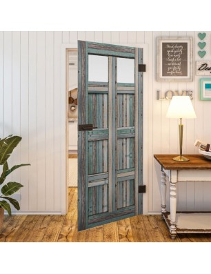 Ganzglastür - Country Bunt geplankt Model 66