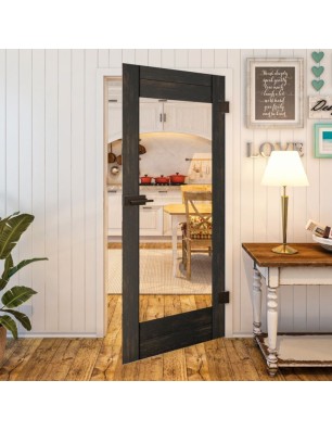 Ganzglastür - Country Schwarz gebeizt Model 11