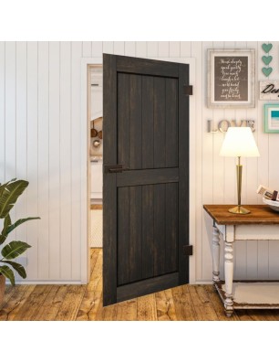 Ganzglastür - Country Schwarz gebeizt Model 20