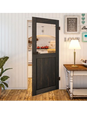 Ganzglastür - Country Schwarz gebeizt Model 21