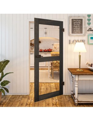 Ganzglastür - Country Schwarz gebeizt Model 22