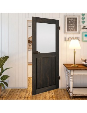 Ganzglastür - Country Schwarz gebeizt Model 23