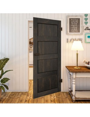 Ganzglastür - Country Schwarz gebeizt Model 30